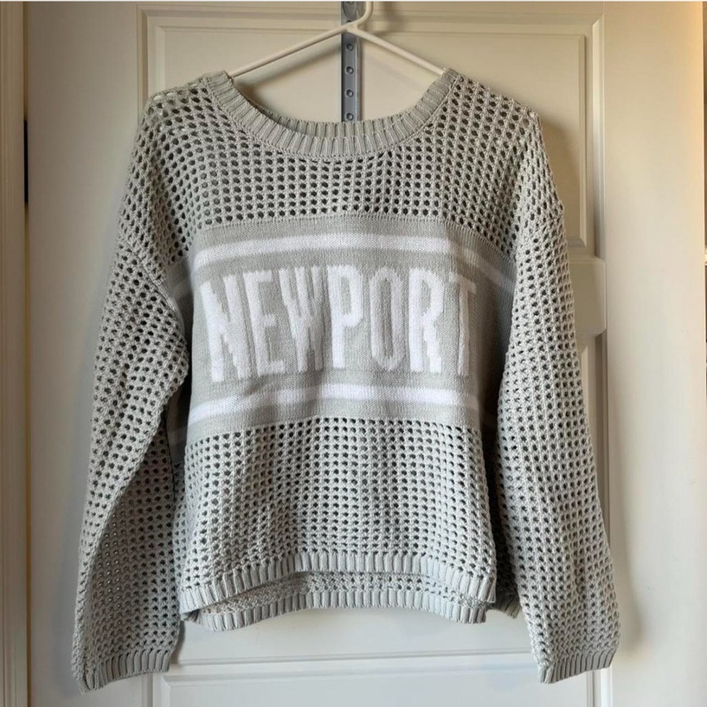 Hooked Up Newport Knit Sweater – Oversized Mesh Pullover – Size L